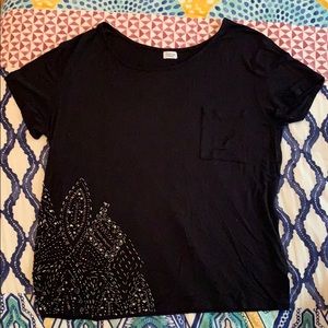 Black top with sequins detailing